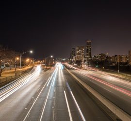 Chicago Lake Shore Drive at night